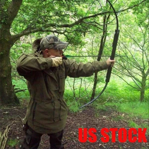 60lbs Foldable Hunting Longbow 60" Archery Adult Fishing Survival Straight Bow - Picture 1 of 23