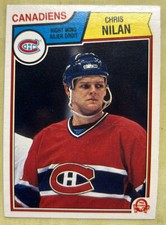 1983-84 O-Pee-Chee Chris Nilan Hockey Rookie Card (RC) #194 Canadiens VG