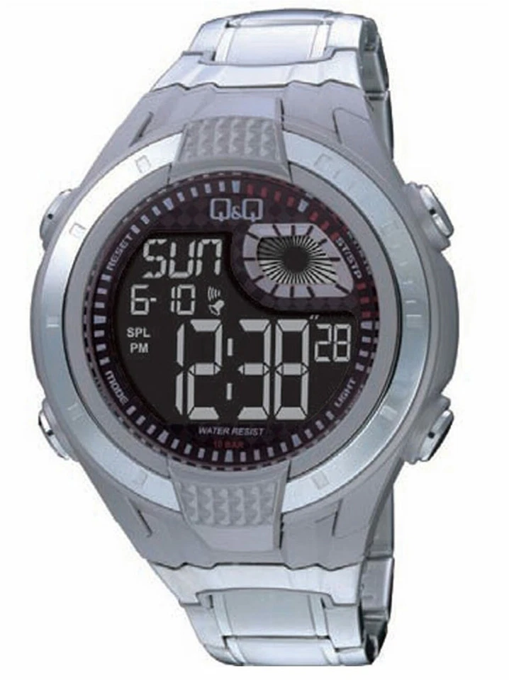 Q&Q by Citizen M040J302Y Men's Digital Sport Watch Steel Bracelet NO BOX - Image 1 of 1