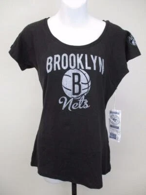 New Brooklyn Nets Womens Sizes S-M-L-XL 47' Brand Black Shirt - Image 1 of 4
