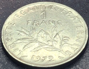1972 FRANCE 1 FRANC KM# 925.1 US SELLER COMBINED SHIPPING REFUND - Picture 1 of 2