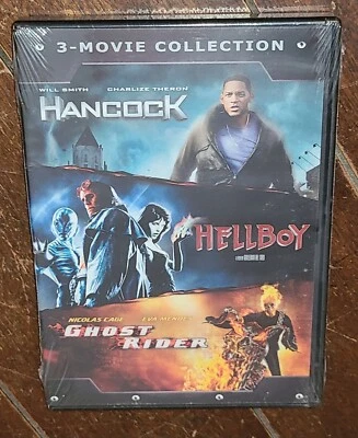 3-Movie Collection: Ghost Rider/Hancock/ Hellboy (DVD, 2021, Widescreen) - Image 1 of 2