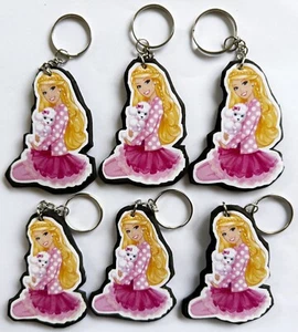 BARBIE KEY RING KEYRING BAG CHARM PARTY LOOT LOLLY FAVOUR BAG FILLERS PACK OF 6 - Picture 1 of 2