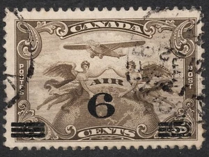 Sn:CA #C3 Mi:CA #169 1932 6c CANADA Allegory of Flight Surcharged - Picture 1 of 2