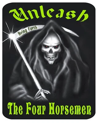 HANDCRAFTED Grim Reaper Decal Bumper Sticker Personalize Gifts 6x8" Skull Any Text- Color