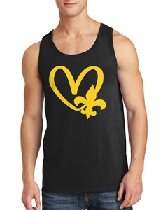 Camiseta sin mangas Mardi Gras flor de lis corazón corazón para hombre Fat Tuesday - Imagen 1 de 9