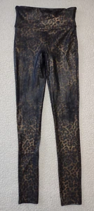 Spanx black gold metallic cheetah leopard animal print leggings ladies Small - Picture 1 of 8