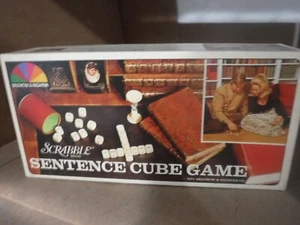 Vtg Scrabble Sentence Cube Game Wood Dice 1971 SelRight Selchow Righter Complete - Picture 1 of 8