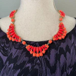 J Crew Koralle orange goldfarben Latz Halskette verstellbar - Bild 1 von 4