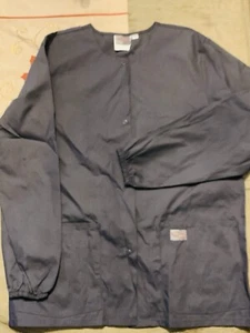 Scrub Nurse Top Dark Gray Long Sleeves 2 Front Pockets - Picture 1 of 5