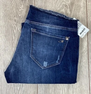 Jeans Mavi NUEVO Denim Para Mujer Azul Tiro Súper Bajo Borde Gris - Imagen 1 de 7