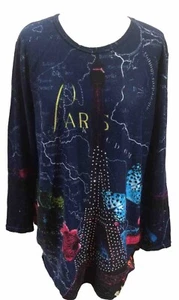 KIANTI FINE KNIT Lightweight Navy Blue Mix Jumper U.K. ONE SIZE - Picture 1 of 5