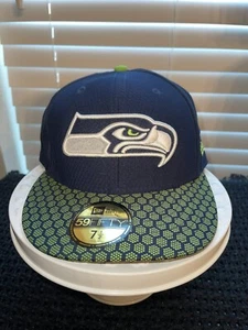 Seattle Seahawks New Era 59FIFTY NFL Men's Fitted Cap Hat Size: 7 1/2 New W/Tags - Picture 1 of 10