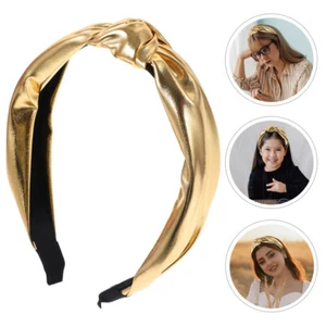 Metallic Fabric Headband Headband Cross Knot Knotted Headbands Women - Picture 1 of 12
