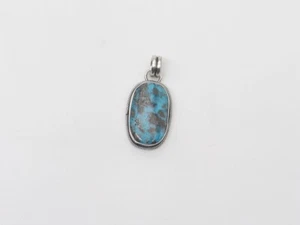 Native American Sterling Silver and Prince Turquoise Pendant Navajo Handmade - Picture 1 of 7