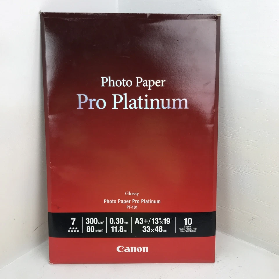 Canon Pro Platinum High-Gloss Photo Paper (13x19"), 20 Sheets #2768B018 Open Box - Image 1 of 3