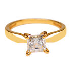 14Kt Yellow Gold With D  Color Princess Shape 190Ct Solitaire Anniversary Ring