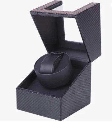 Relógio AOKELILY automático único enrolador concha de madeira e couro preto/fibra de carbono - Imagem 1 de 4