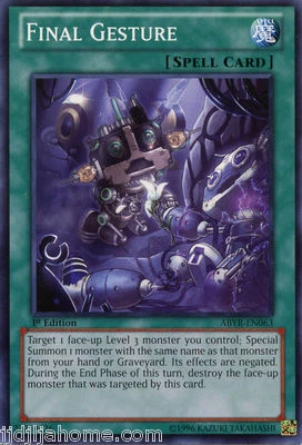 ABYR EN063 1ST ED 3X FINAL GESTURE COMMON CARDS - Image 1 of 2