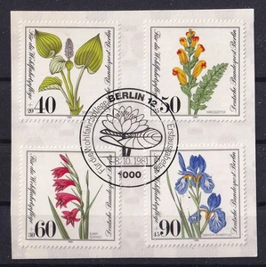 Berlin Germany 1981 Flowers Gladiolus Sword Lily Set Mi 650 - 653 First Day - Picture 1 of 1