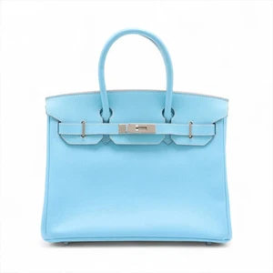 Accesorios de metal plateado Hermès Candy Birkin 30 Veau Epsom Celeste x Mykonos □O: 20 - Imagen 1 de 15