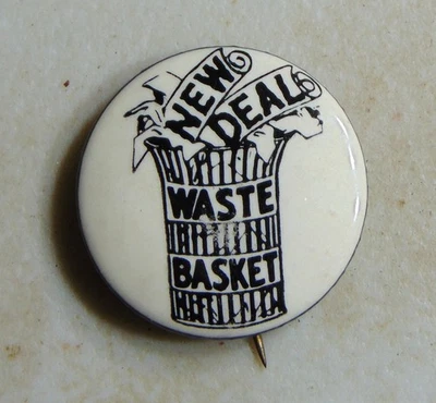 Wendell Willkie 1940 Roosevelt campaña pin botón político Foto 1 de 2