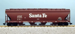 USA Trains G Scale 14102 ATSF 4-BAY CENTER FLOW COVERED HOPPER MINERAL BROWN - Picture 1 of 1