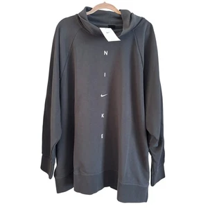 Nike Women's Get Fit Funnel-Neck Black/White Sweatshirt Black Logo Size 3X NWT - Picture 1 of 7