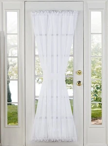 Elegance Sheer Voile Door Panel, 60" x 72", White - Picture 1 of 4