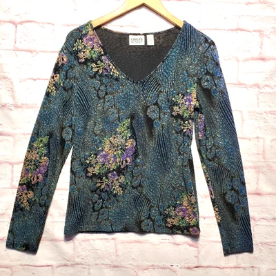 Camisa Diseño Chicos Mujer Pequeña Azul Texturizado Floral Mosaico Abstracto Y2K Artística Foto 1 de 4