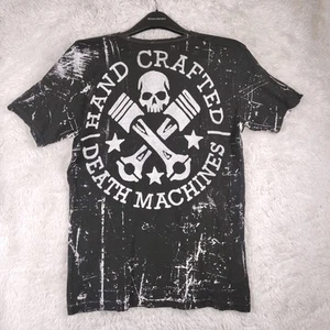 Affliction Reversable American Custom Grunge Black & White Sz M Death Machine - Picture 1 of 6
