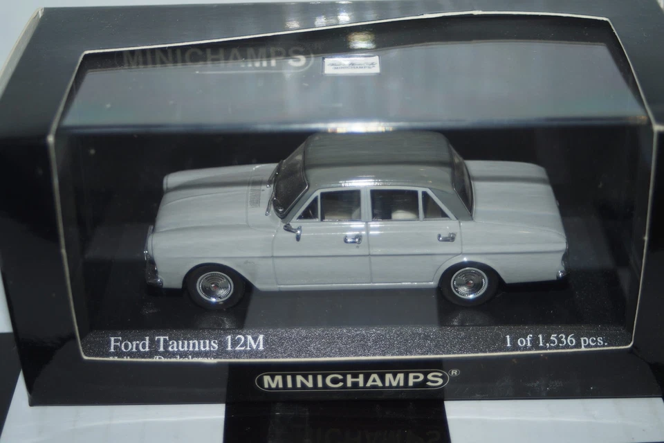 Minichamps Ford Taunus 12M 1963 in grey 1:43 ref 400 086101 - Image 1 of 4