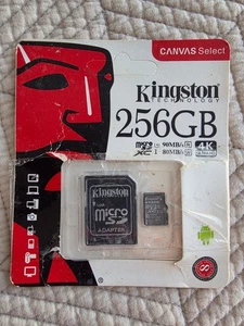 Kingston 256 GB microSDXC Class 10 Ultra HD 4K Memory Card 80MB/s - Picture 1 of 2