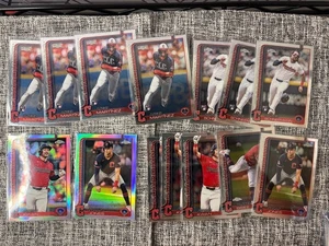 CLEVELAND GUARDIANS 2025 Topps Chrome LOT OF 14 Refractors Martinez Schneeman RC - Picture 1 of 1