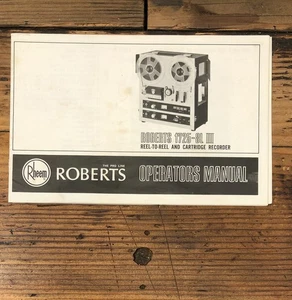 Rheem Roberts Model 1725-8L MK3 Reel to Reel Owners / User Manual *Original* - Bild 1 von 1
