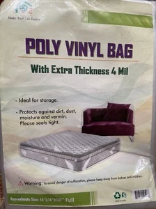 NEW Make Your Life Easier Poly Vinyl Bag King/Queen Mattress Bag - 54"x14"x100" - Picture 1 of 4