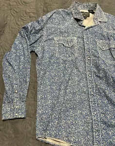 CODY JAMES MEN'S BLUE /GREY PAISLEY PRINT PEARL SNAP LONG SLEEVE WESTERN SHIRT - Picture 1 of 10