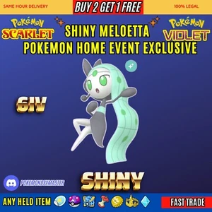✨Shiny Meloetta ⭐️Pokemon Home Event⭐️ Pokemon Scarlet And Violet - Picture 1 of 4