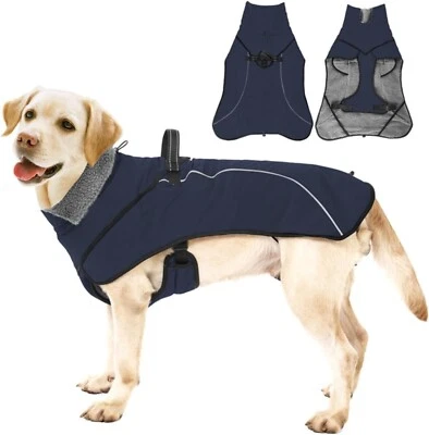 Large Dog Warm Coat Winter Waterproof Jacket Reflective Fleece Vest Pet Cold 3XL - Image 1 of 4