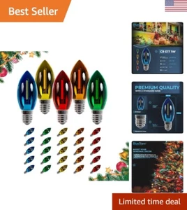 25 Packs E17 Intermediate Base C9 Multi-Color LED Candle Bulbs 1W 10W Equival... - Picture 1 of 9