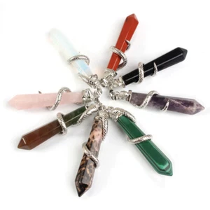10pcs Mixed Natural Stone Pendants Snake Chakra Reiki Healing Amulet Energy GQ - Picture 1 of 12