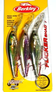 Berkley #7 Flicker Shad Crankbaits (3-Pk-HD Flash Bluegill/Trout Perch/Lk Sh) - Imagen 1 de 1