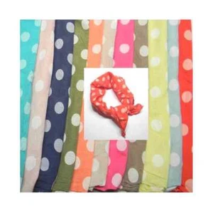 Fazzoletto da Collo Donna a Pois Rosso Blu FOULARD Bandanna a Pallini Bianchi - Foto 1 di 10