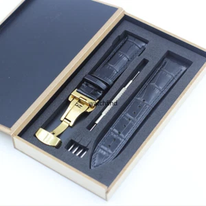 Echt Leder Uhrenarmband Armband Faltschließe Schließe + Werkzeug 12-24 mm - Bild 1 von 17