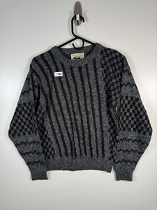 Vtg Le Tigre Kids Boys Crewneck Striped Pullover Knit Sweater Gray Sz M 12-14 - Picture 1 of 8