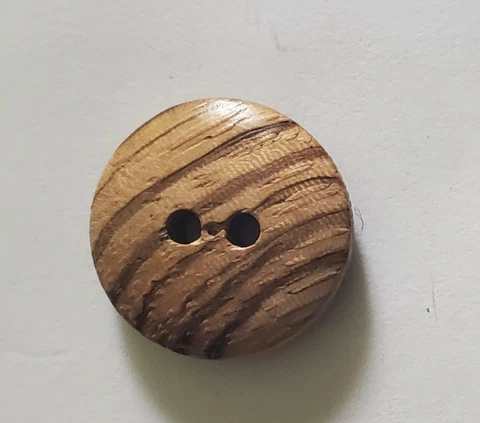 Olivewood Brown Stripes Round 2 Hole ANTIQUE BUTTONS 32L - 13/16" - 20mm (B129) Cover