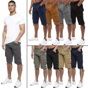 Enzo Shorts Mens Cargo Combat Army Summer Chino Casual Work Knee Length Pants - Picture 1 of 37