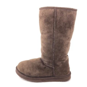 UGG Australia Classic Tall Winter Boots Womens Size 8 Brown Leather Sheepskin - Picture 1 of 12