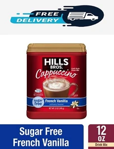 Hills Bros.Cappuccino Sugar-Free French Vanilla Medium Roast Instant Coffee,12Oz - Picture 1 of 3