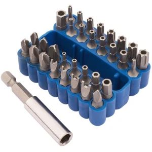 33Pc Strong SECURITY BITS SET CRV Steel Spanner Torq TX-Star Imperial/Metric Hex - Picture 1 of 2
